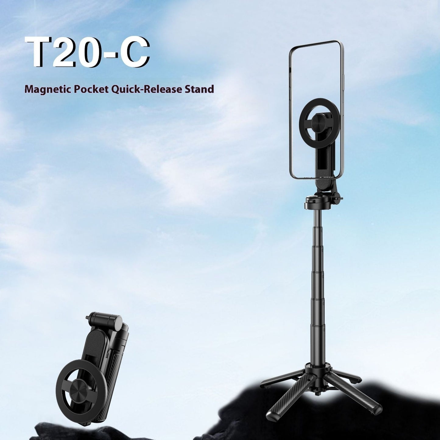SnapGrip™ – Portable Telescopic MagSafe Phone Stand